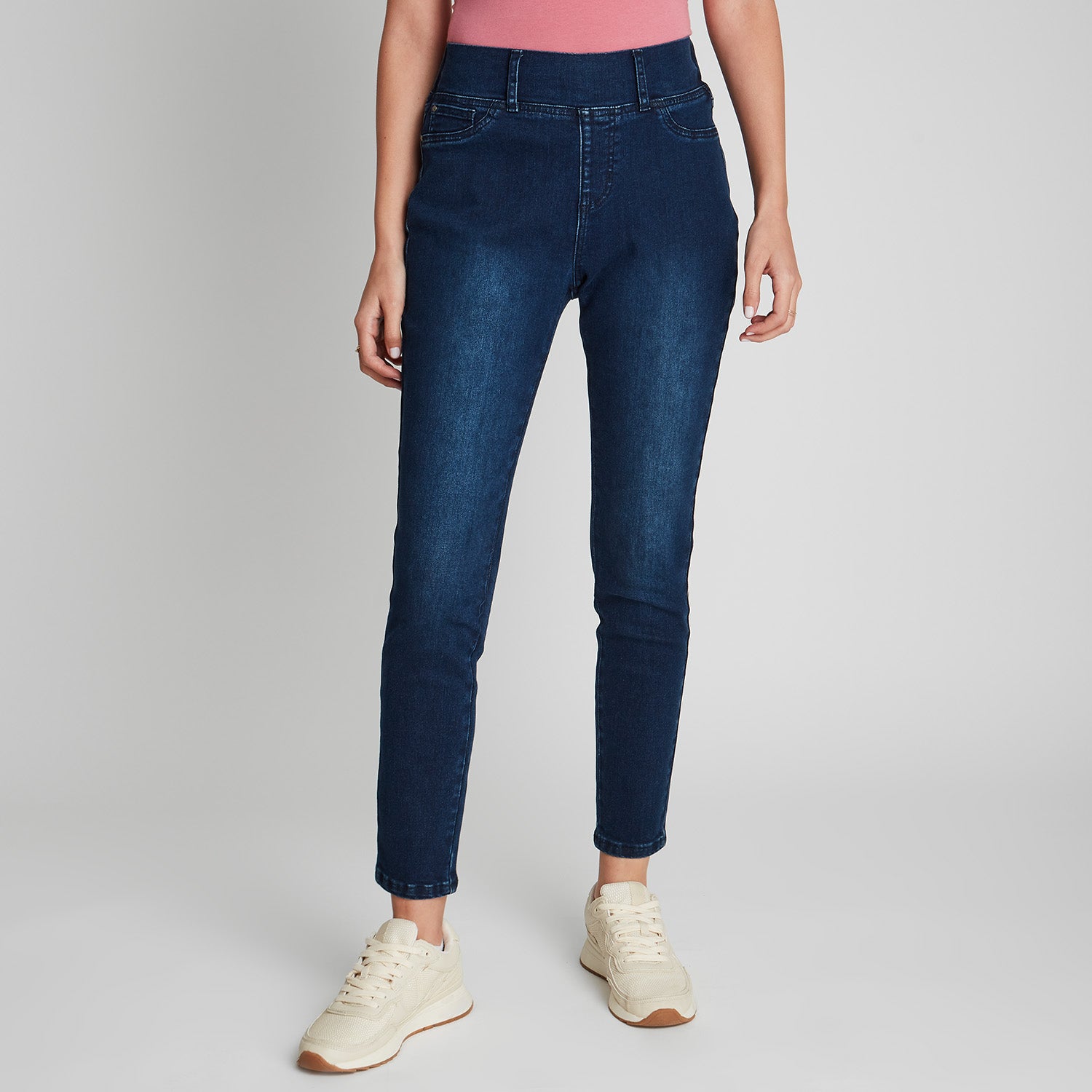 Skinny Jeans Pretina Alta Azul Oscuro